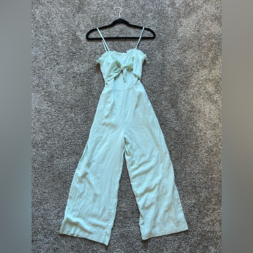 sage green jumpsuit